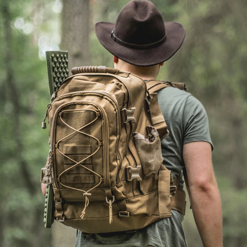 65L Outdoor Tactical Backpack for Men Large Capacity Military Hiking Bag Camping Rucksack