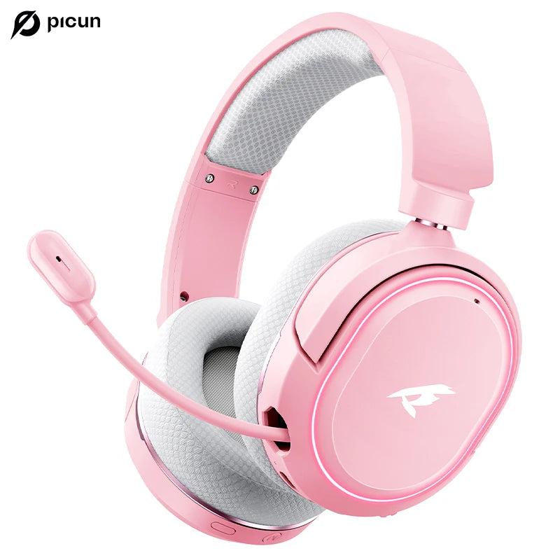 Picun G2 2.4G Wireless Gaming Headset Bluetooth Headphones 5ms Low Latency 7.1 Surround ENC Microphone for PC PS4 PS5 Phone Switch