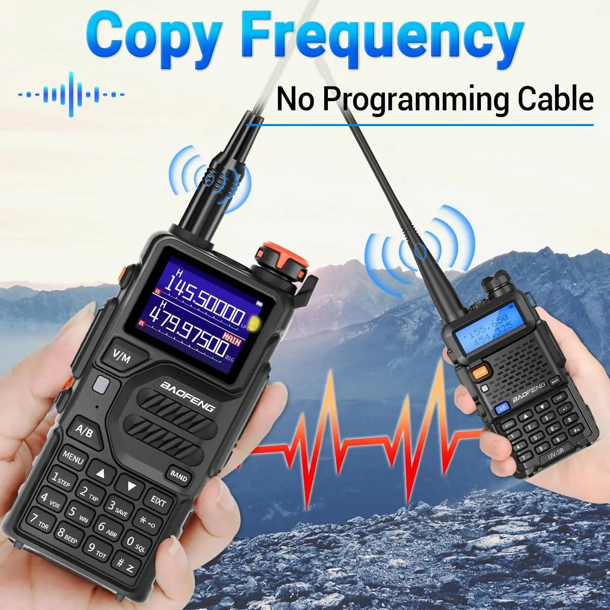 Baofeng UV-K5 Plus Walkie Talkie Multi Band 8W Wireless Copy Frequency 999 Channels NOAA FM Type C Long Range Two Way Ham Radio
