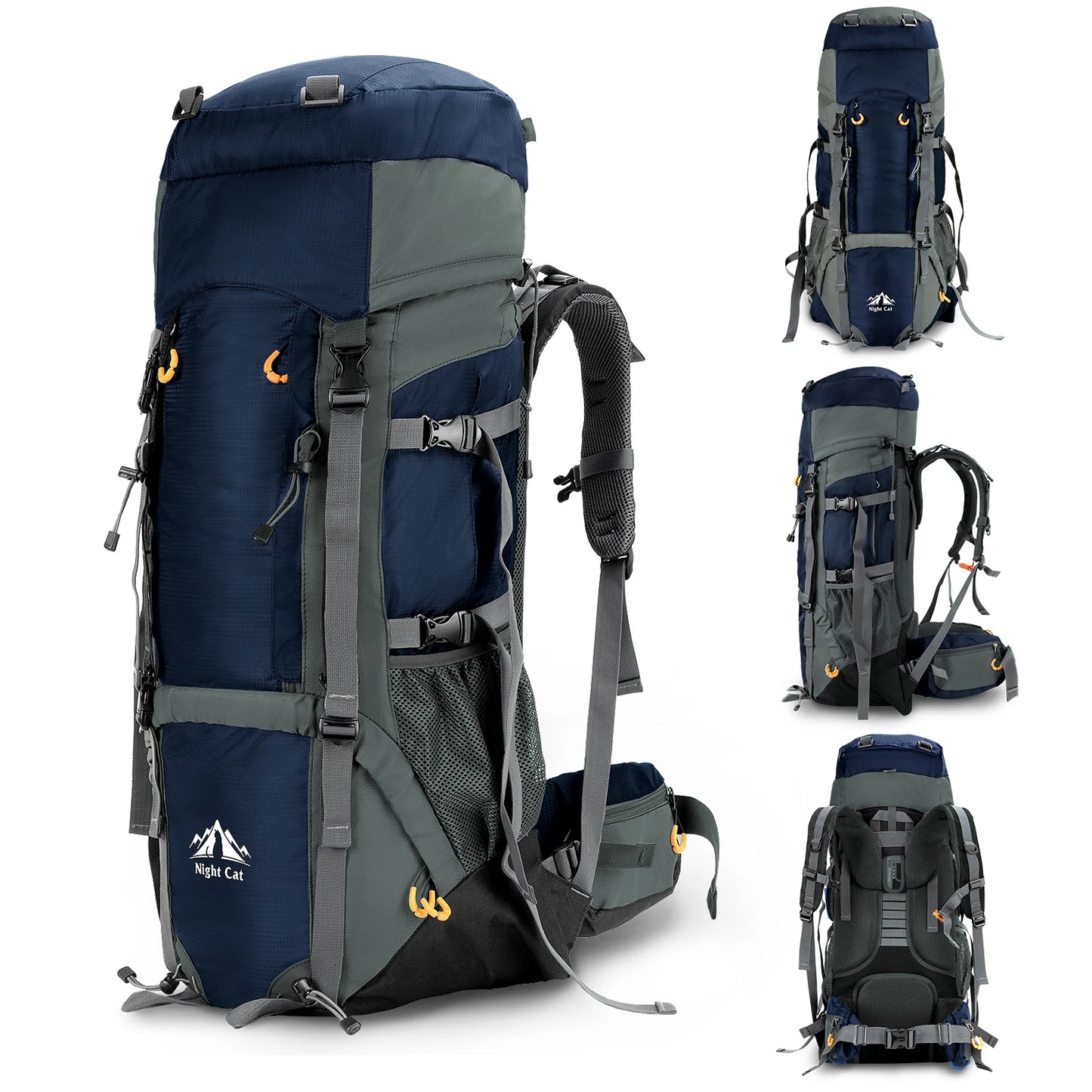 Night Cat 90L Camping Backpack with Internal Frame Waterproof Lightweight Hiking Backpack for Men and Women