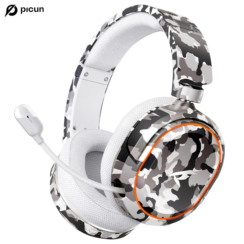 Picun G2 2.4G Wireless Gaming Headset Bluetooth Headphones 5ms Low Latency 7.1 Surround ENC Microphone for PC PS4 PS5 Phone Switch