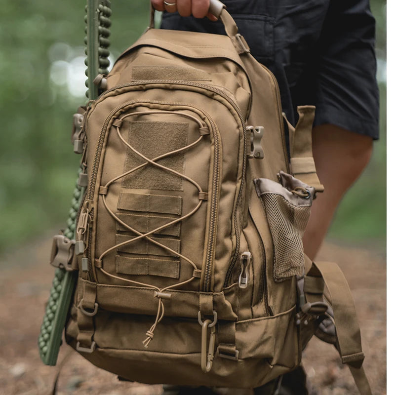 65L Outdoor Tactical Backpack for Men Large Capacity Military Hiking Bag Camping Rucksack