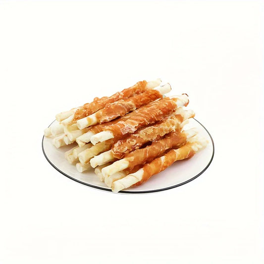 4 Pack Chicken Wrapped Rawhide Sticks 400g Dog Treats for Small Medium and Large Dogs