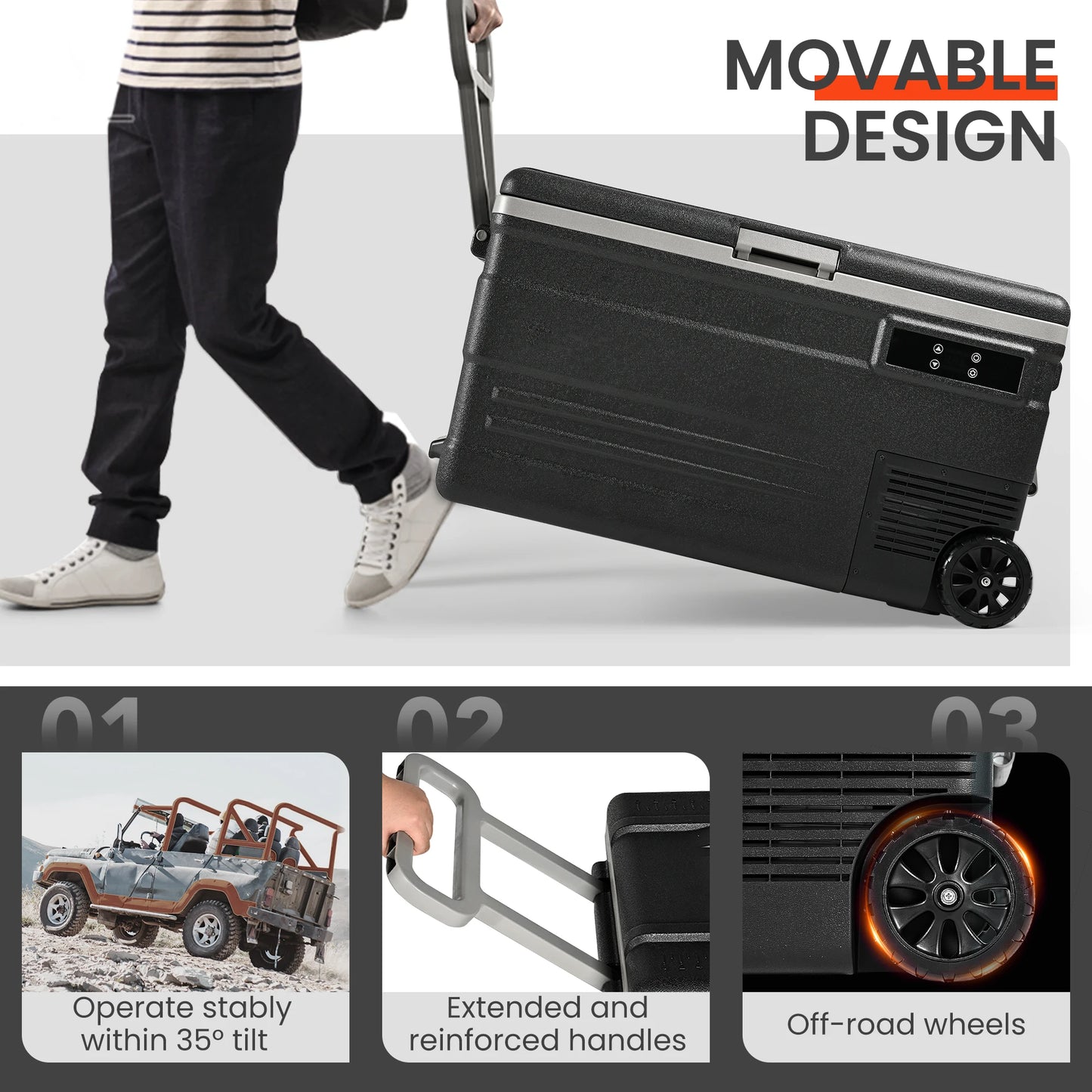 Vibekio 75L Portable Car Refrigerator Compressor Fridge Freezer Cooler for Camping Fishing Trip Truck Boating