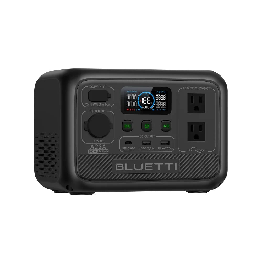 Bluetti AC2A Portable Power Station 300W 204Wh Fast Charging Solar Generator for Outdoor Camping