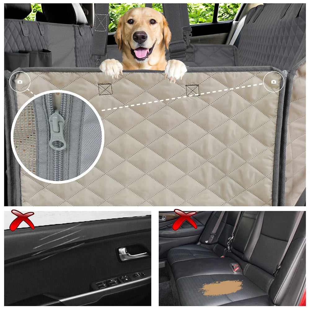Petravel Dog Car Seat Cover Waterproof Pet Travel Dog Carrier Hammock Back Seat Protector Mat Safety Carrier for Dogs
