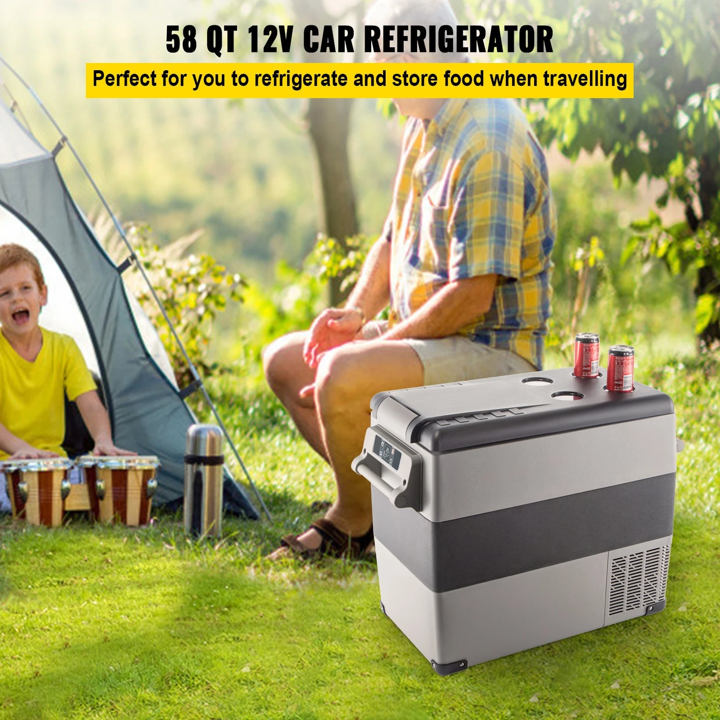 SucceBuy 20L 22L 35L 45L 55L Car Refrigerator Mini Fridge Freezer Portable Compressor Cooler DC 110-240V Ice Box for Camping Rechargeable Battery