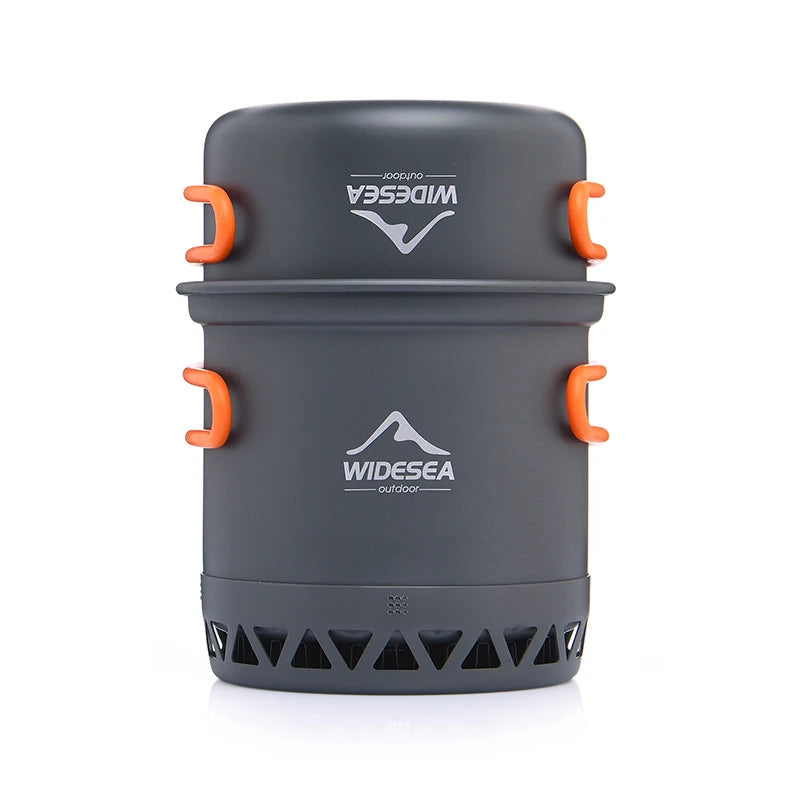 Widesea 1.3L 2.3L Outdoor Cooking Set Camping Cookware Kettle Pot Travel Tableware Utensil Equipment