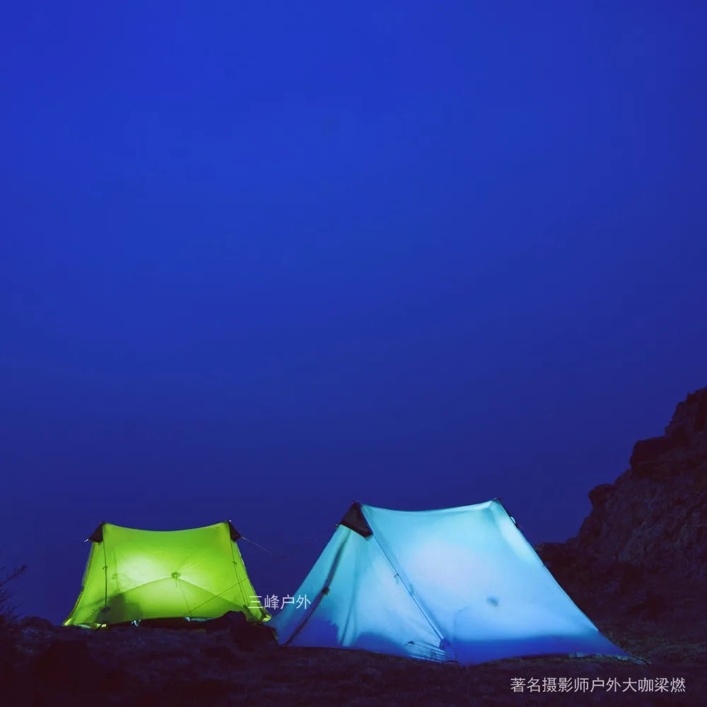 LanShan 2 3F UL Gear Ultralight Camping Tent for 1 to 2 Persons 3 Season and 4 Season Waterproof 15D Silnylon Rodless Design