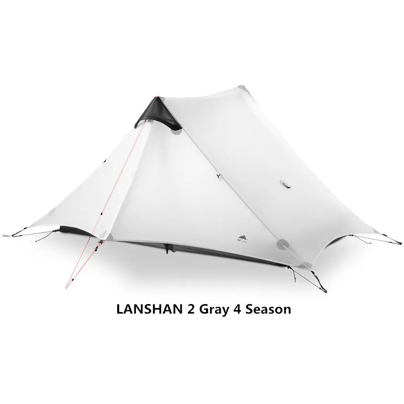 LanShan 2 3F UL Gear Ultralight Camping Tent for 1 to 2 Persons 3 Season and 4 Season Waterproof 15D Silnylon Rodless Design