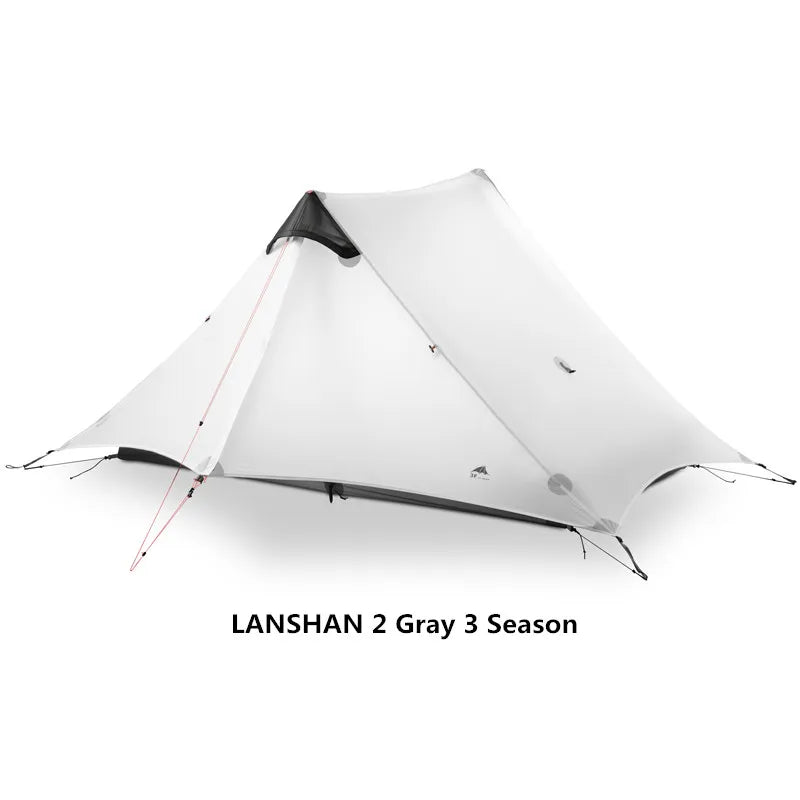LanShan 2 3F UL Gear Ultralight Camping Tent for 1 to 2 Persons 3 Season and 4 Season Waterproof 15D Silnylon Rodless Design