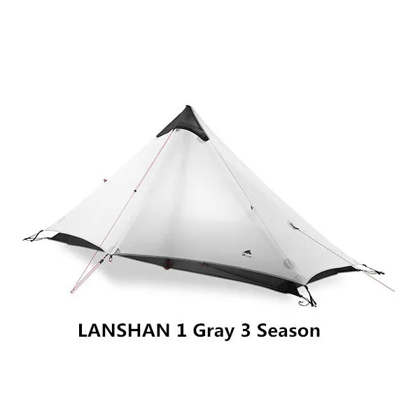 LanShan 2 3F UL Gear Ultralight Camping Tent for 1 to 2 Persons 3 Season and 4 Season Waterproof 15D Silnylon Rodless Design