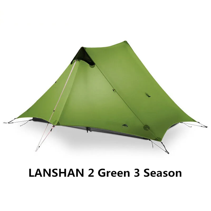 LanShan 2 3F UL Gear Ultralight Camping Tent for 1 to 2 Persons 3 Season and 4 Season Waterproof 15D Silnylon Rodless Design