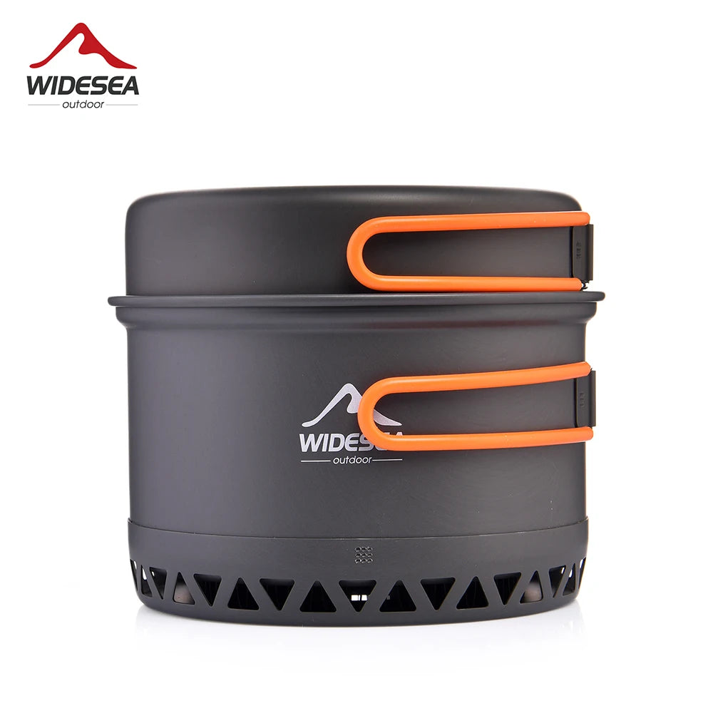 Widesea 1.3L 2.3L Outdoor Cooking Set Camping Cookware Kettle Pot Travel Tableware Utensil Equipment