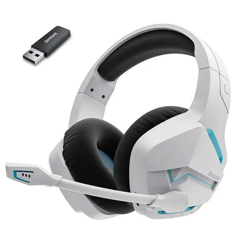 Binnune BW01 Wireless Gaming Headset with Microphone for PC PS4 PS5 2.4G Bluetooth USB Gamer Headphones for Laptop Computer