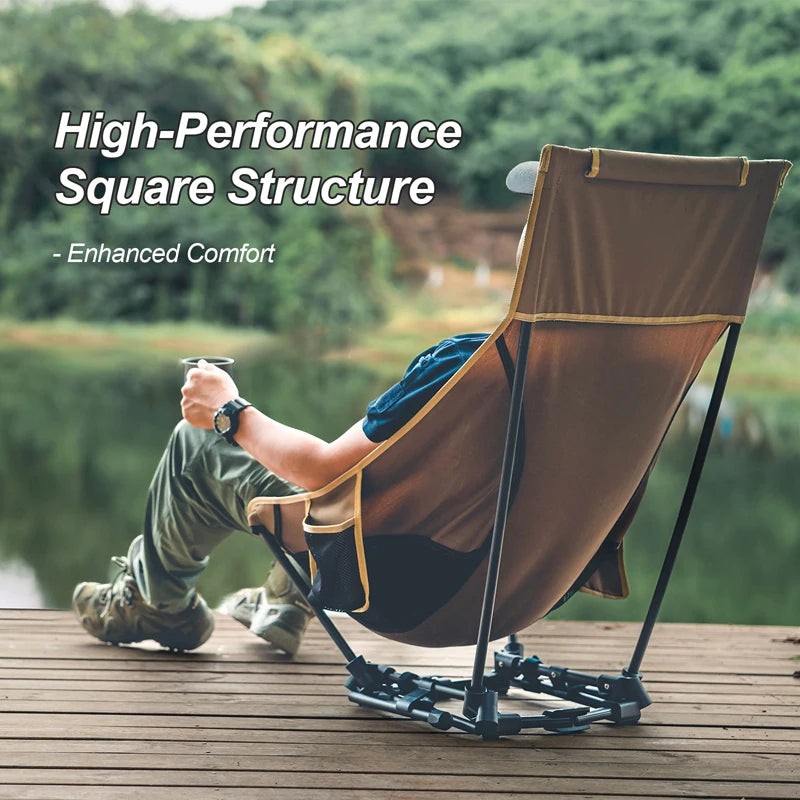 OneTigris Portable High Back Camping Chair for Outdoor Fishing Trekking BBQ Parties and Indoor Use