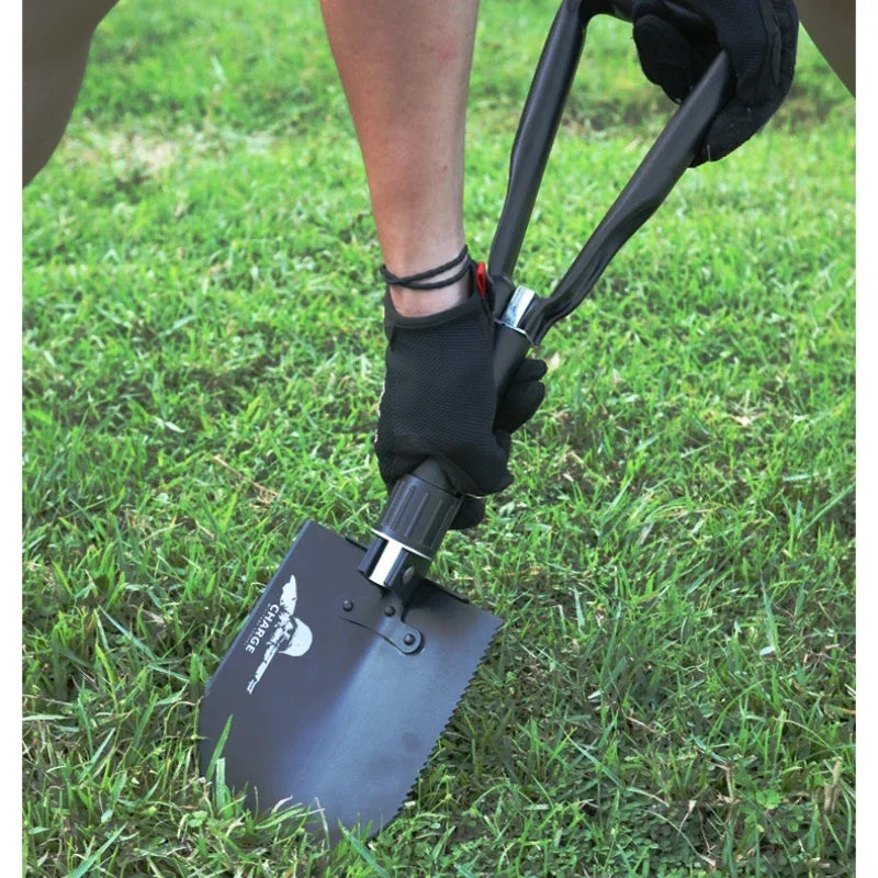 Outdoor Multi-functional Engineer Shovel Three-stage Folding Armyman Shovel Camping Vehicle Individual Shovel