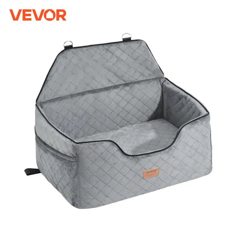 Vevor Dog Car Seat Booster Seat for Medium Large Dogs up to 55 Pounds with Storage Pocket Gray