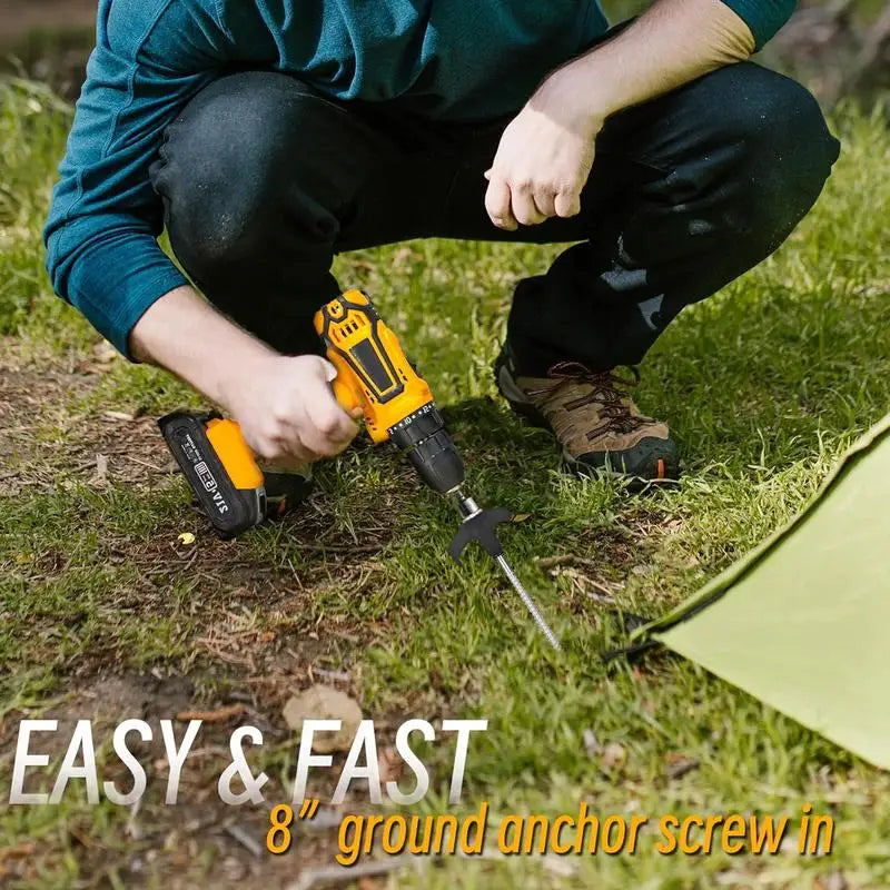 15 Pack Heavy Duty Metal Tent Stakes Spiral Ground Anchors for Camping and Outdoor Use