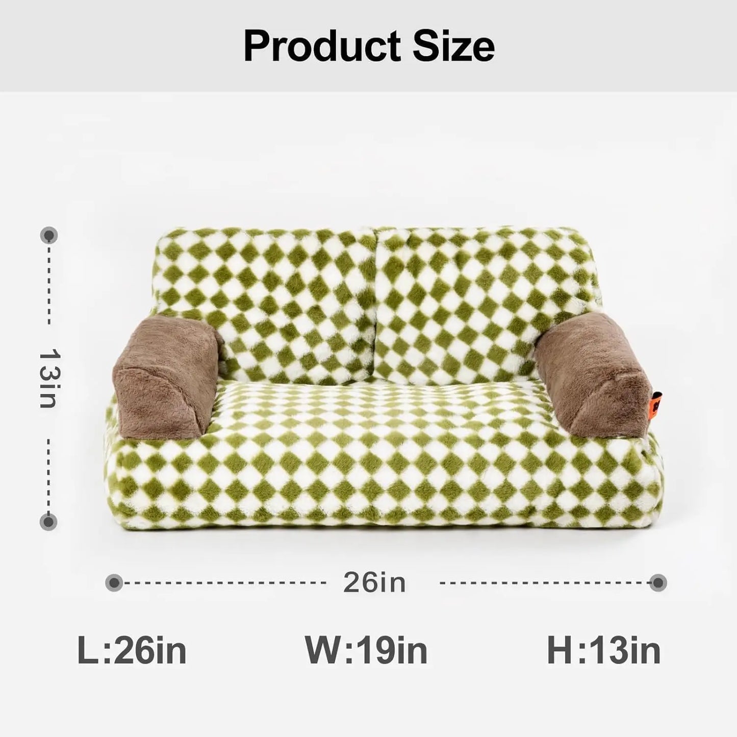 Mewoofun Pet Couch Bed 26x19x13 Inches Washable Cat Bed