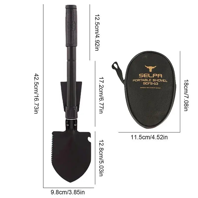 New Folding Survival Shovel Mini Lightweight Steel Trenching Tool Shovel With Oxford Cloth Bag For Garden Mountain Climbing