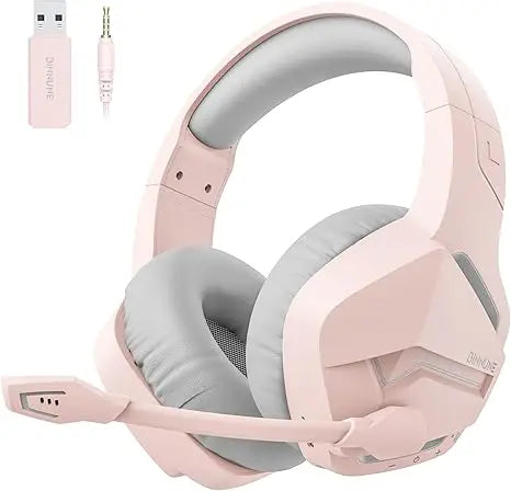 Binnune BW01 Wireless Gaming Headset with Microphone for PC PS4 PS5 2.4G Bluetooth USB Gamer Headphones for Laptop Computer