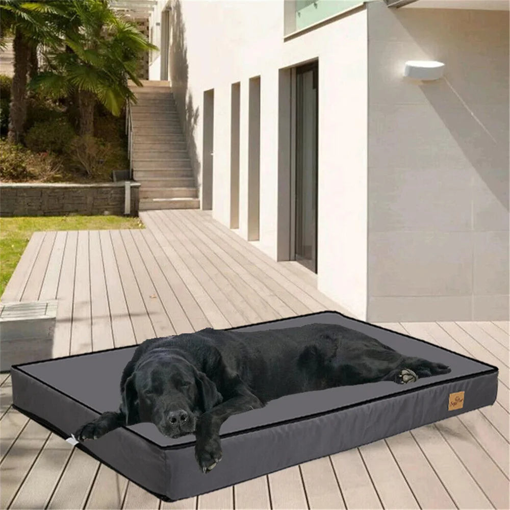 Large Orthopaedic Dog Bed Waterproof Cushion Pet Mattress 2 in 1 with Removable Washable Cover for Indoor and Outdoor Use