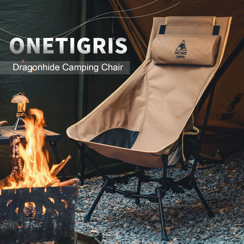 OneTigris Portable High Back Camping Chair for Outdoor Fishing Trekking BBQ Parties and Indoor Use