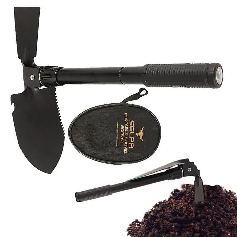 New Folding Survival Shovel Mini Lightweight Steel Trenching Tool Shovel With Oxford Cloth Bag For Garden Mountain Climbing