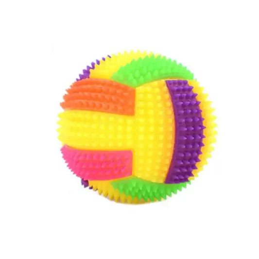LED Light Squeaky Pet Dog Ball Toy for Small Dogs Rubber Chew and Tooth Cleaning Puppy Toy