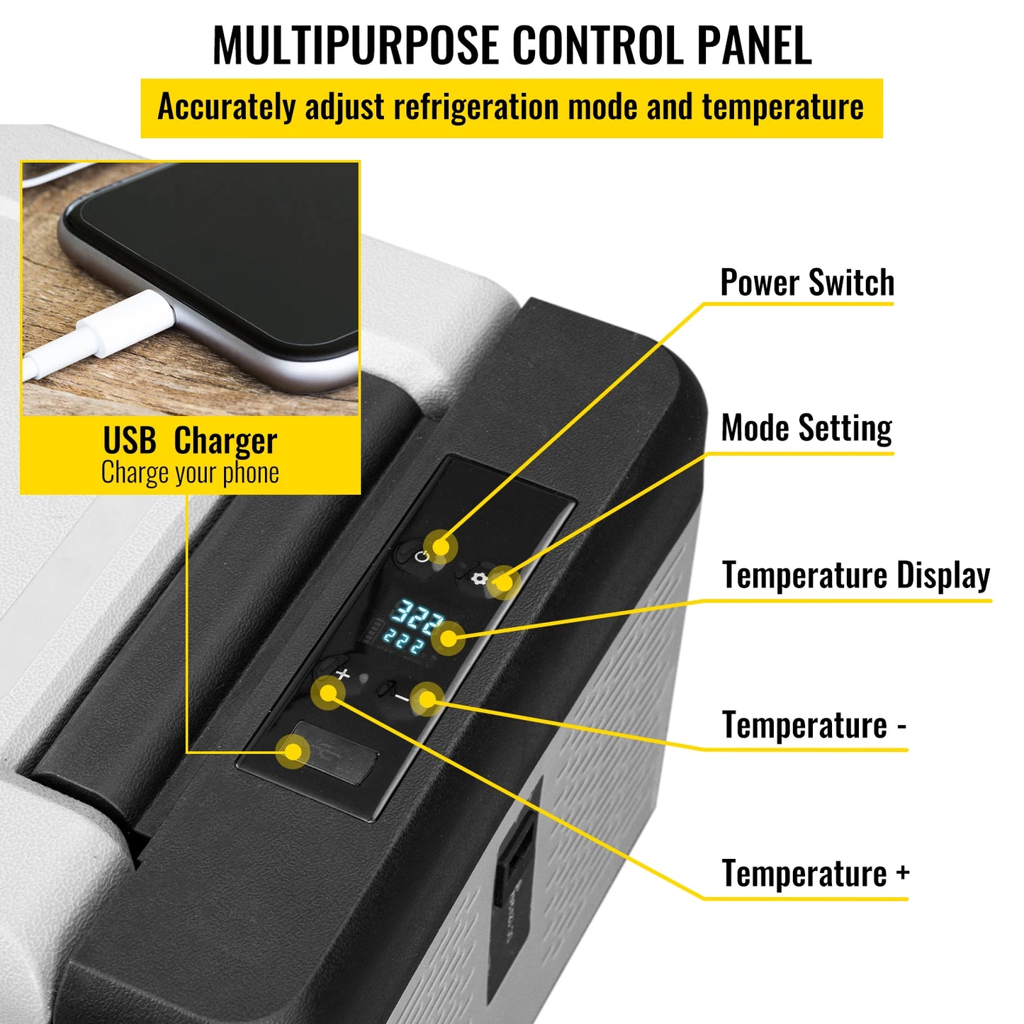 SucceBuy Portable Car Refrigerator 9L 15L Compressor Fridge