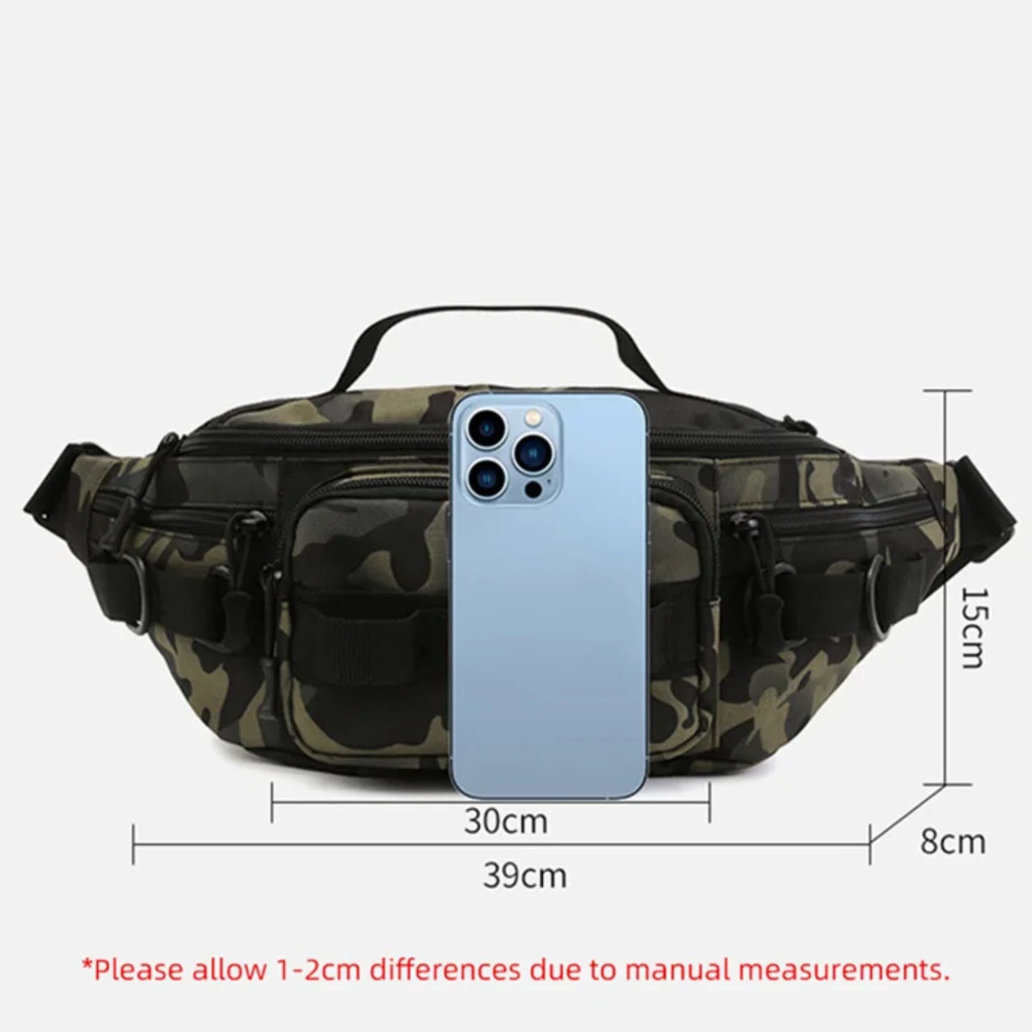 Durable Large Capacity Waterproof Men's Military Tactical Molle Waist Chest Fishing Lure Fanny Pack Backpack for Outdoor Sports