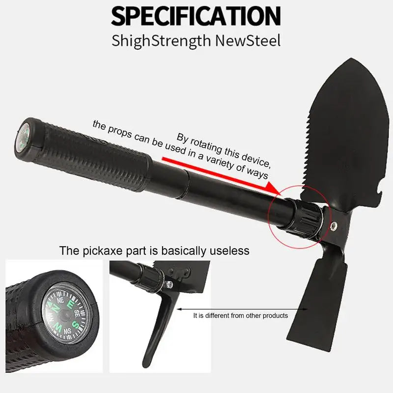 New Folding Survival Shovel Mini Lightweight Steel Trenching Tool Shovel With Oxford Cloth Bag For Garden Mountain Climbing