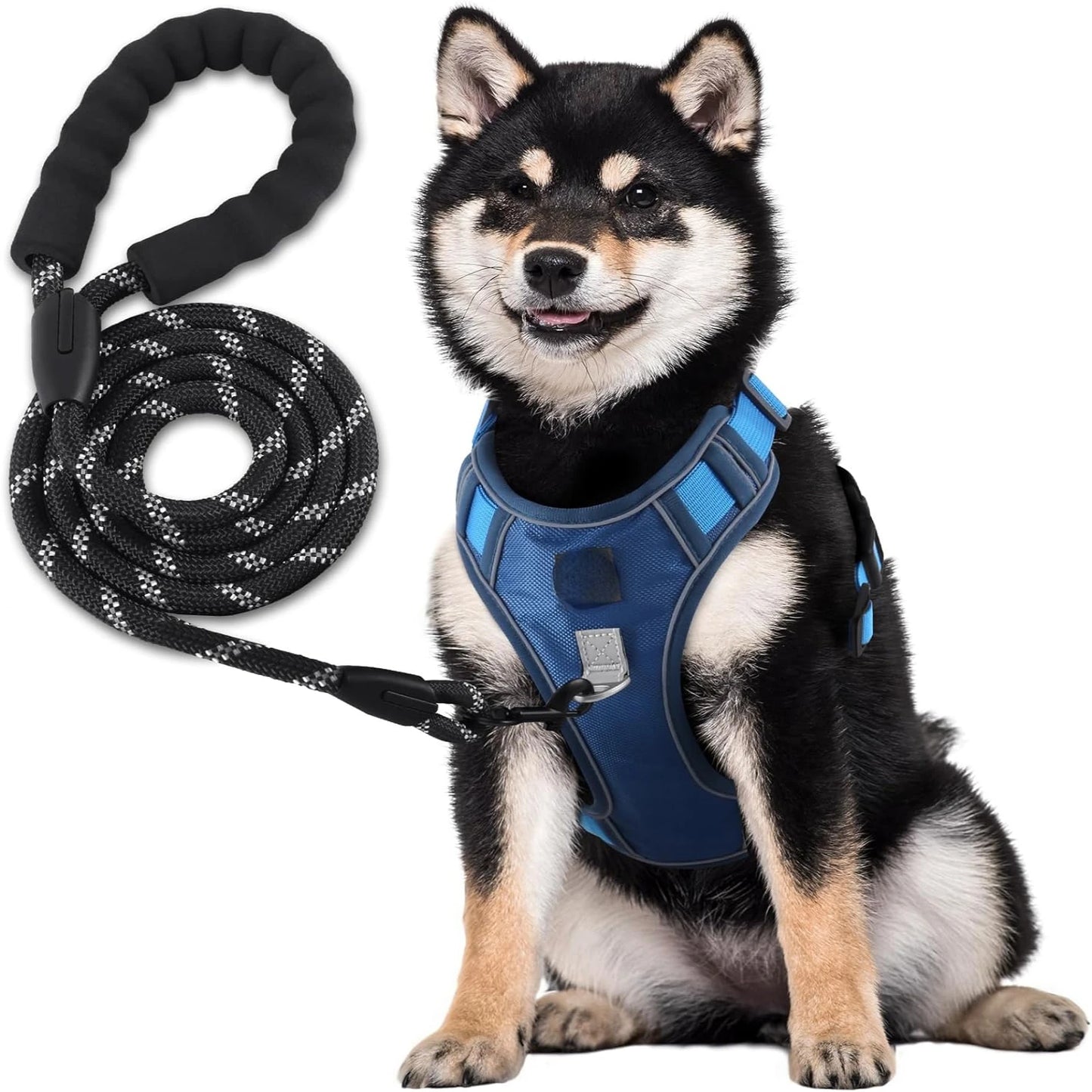 Reflective No Choke Pet Vest Set with Easy Control Handle for Medium Small Large Dogs Heavy Duty Harness and Free Leash