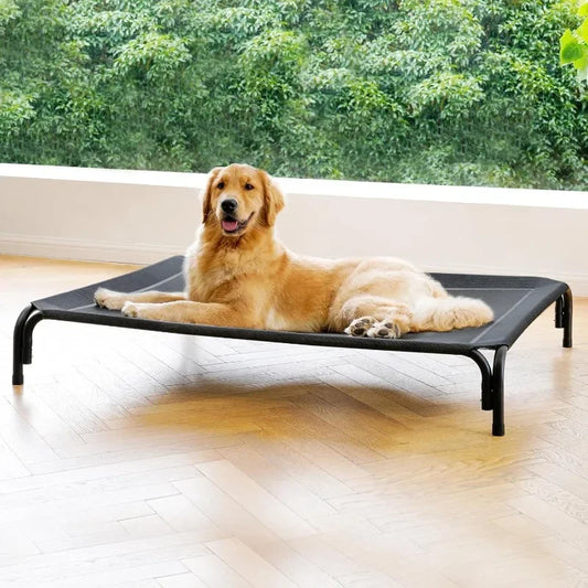 Elevated Dog Bed Raised Outdoor Dog Cot for Extra Large Dogs No Tools Assembly Washable Cooling