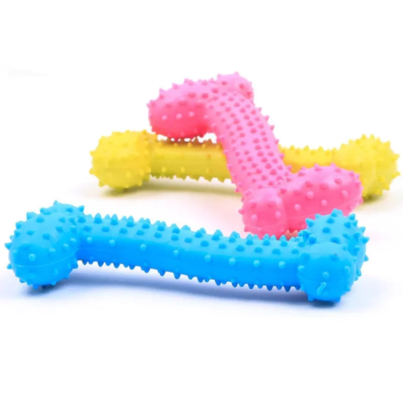 Pet TPR Bite Resistant Chew Toy for Dogs Small Biting Bone Puppy Accessories 1 Piece Random Color