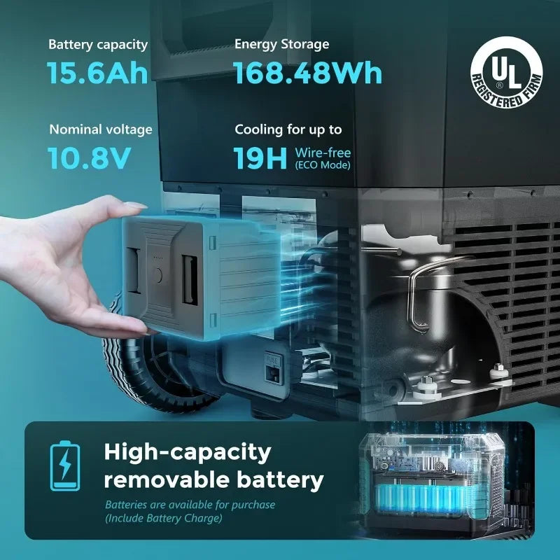 12 Volt Refrigerator with Ice Maker, 48QT(45L) Electric Cooler Usable Battery Dual Zone, Car Refrigerator APP Control, 12