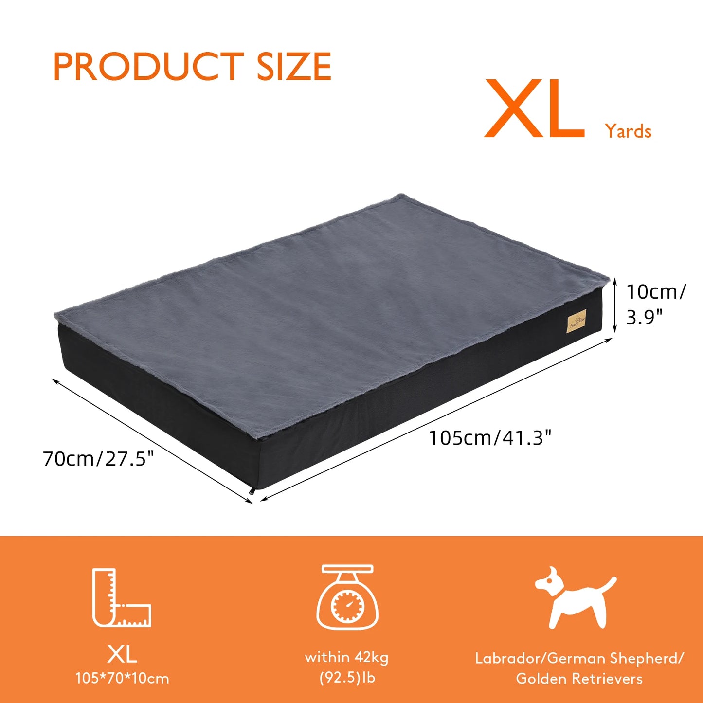 Washable Orthopedic Dog Bed For Large Dogs With Foam Sponge