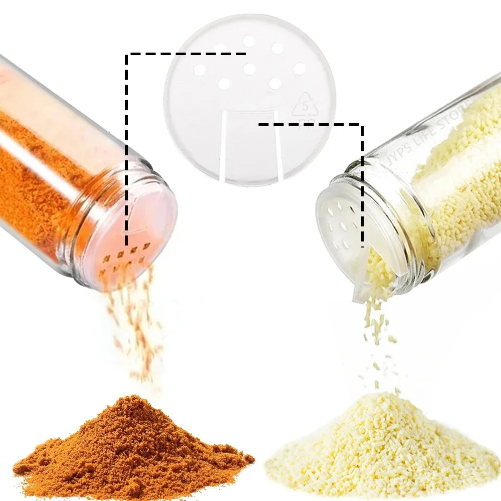 12 Pcs Glass Spice Jars with Bamboo Lids and Minimalist Spice Labels Stickers Kitchen Spice Jar Set