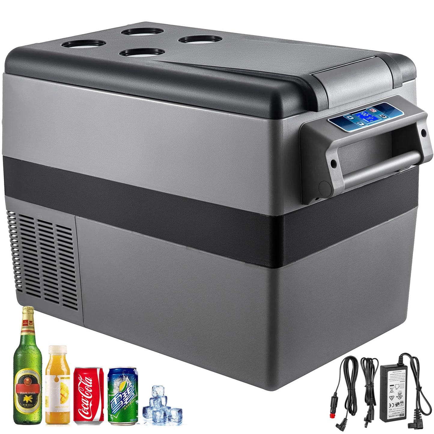 SucceBuy 20L 22L 35L 45L 55L Car Refrigerator Mini Fridge Freezer Portable Compressor Cooler DC 110-240V Ice Box for Camping Rechargeable Battery