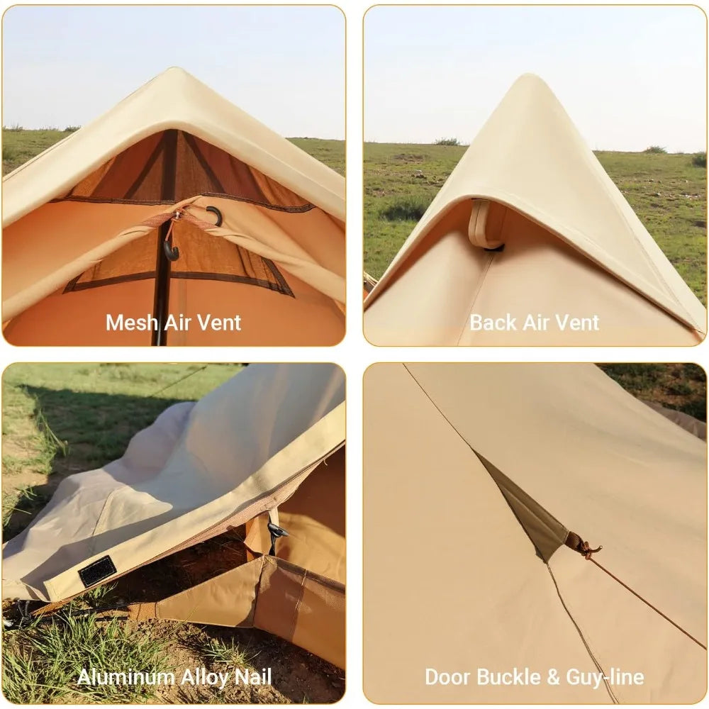 Hot Tent, Lightweight Waterproof & Windproof Tipi Hot Tents with Stove Jack for Outdoor Camping