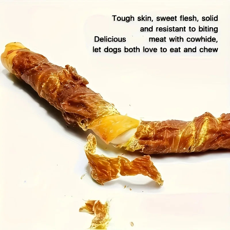 4 Pack Chicken Wrapped Rawhide Sticks 400g Dog Treats for Small Medium and Large Dogs