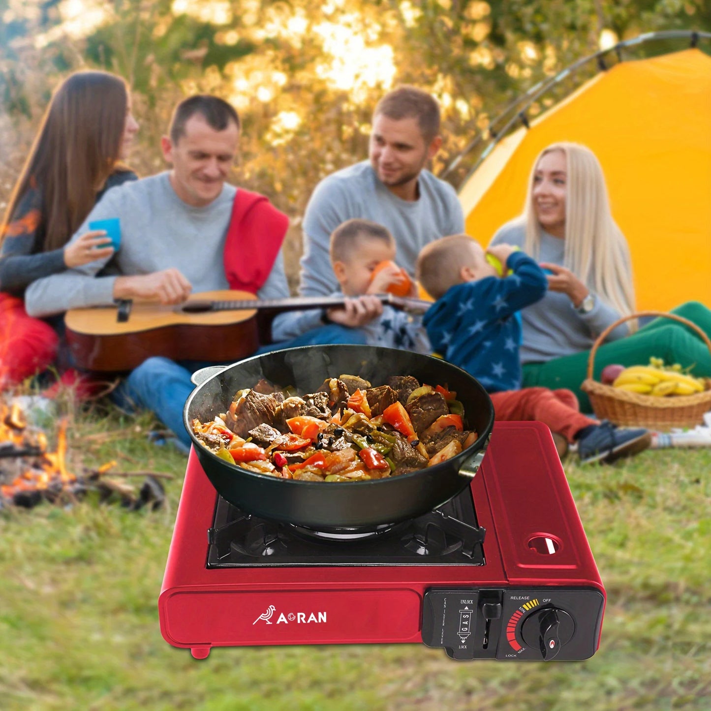 High Power Portable Camping Gas Stove 2900W Outdoor Picnic Cooking Equipment