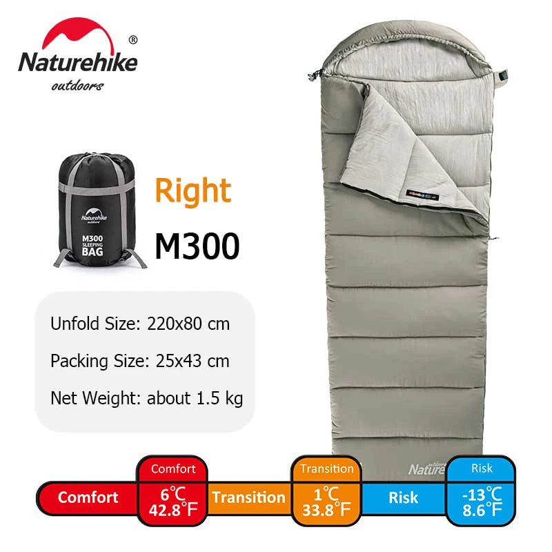 Naturehike M180 Lightweight Sleeping Bag M300 Double Sleeping Bag M400 Winter Sleeping Bag Machine Washable