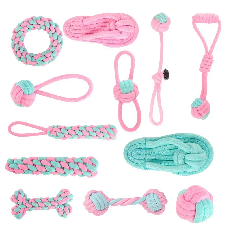 12PCS Pet Dog Chew Toy Set for Small and Large Dogs Interactive Dog Ball Accessories Puppy Training Toys