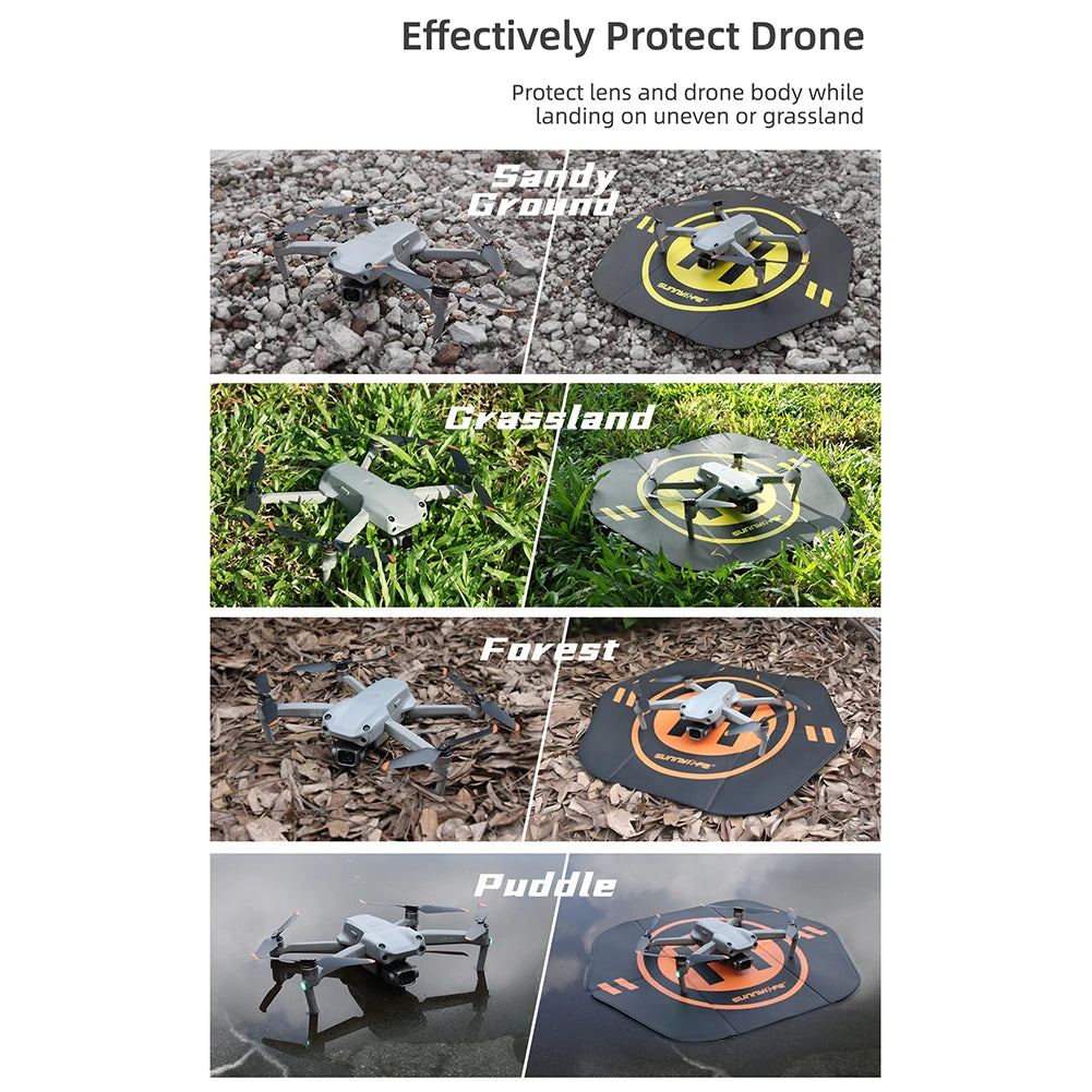 55cm Foldable Drone Landing Pad Double Sided Leather Aircraft Parking Mat for DJI Mavic Mini Air Phantom RC Drones