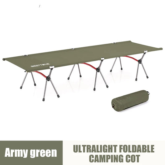 Westtune Camping Cot with Leg Extenders Portable Folding Bed Ultralight Aluminum Alloy Sleeping Cot for Outdoor Hiking Travel