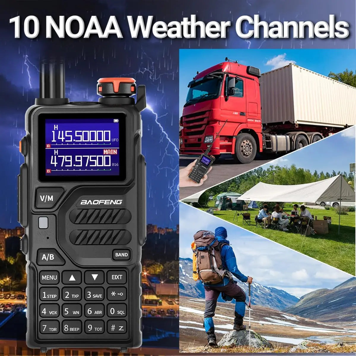 Baofeng UV-K5 Plus Walkie Talkie Multi Band 8W Wireless Copy Frequency 999 Channels NOAA FM Type C Long Range Two Way Ham Radio