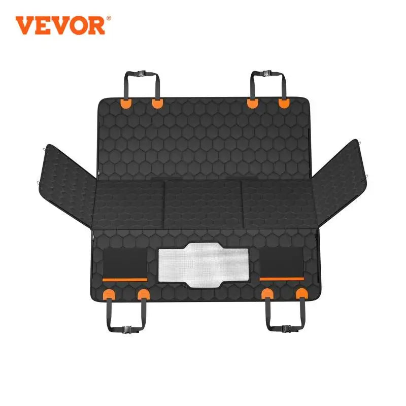 Vevor Back Seat Extender Dog Car Seat Cover with Mesh Window and Storage Pocket for Dogs Supports 350 Pounds Hammock Style