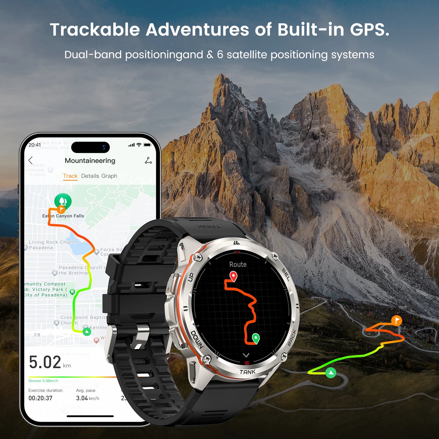 KOSPET Tank T3 Ultra GPS Smart Watch For Men with Altimeter Compass Barometric 470mAh Battery 60 Days Bluetooth Call and IP69K Waterproof